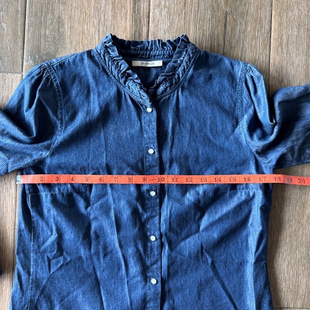 Devernois France women's long sleeve denim blouse size 36EU. US 6 - Picture 5 of 10